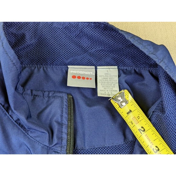VTG Pro Spirit Men L Retro Golf Jacket Windbreaker Zip Up Mesh Lined Blue Black - Picture 8 of 11